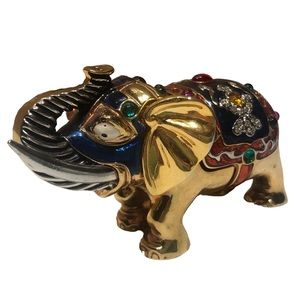 Jeweled Elephant Trinket Jewelry Box Ring Holder Impulse International Collect